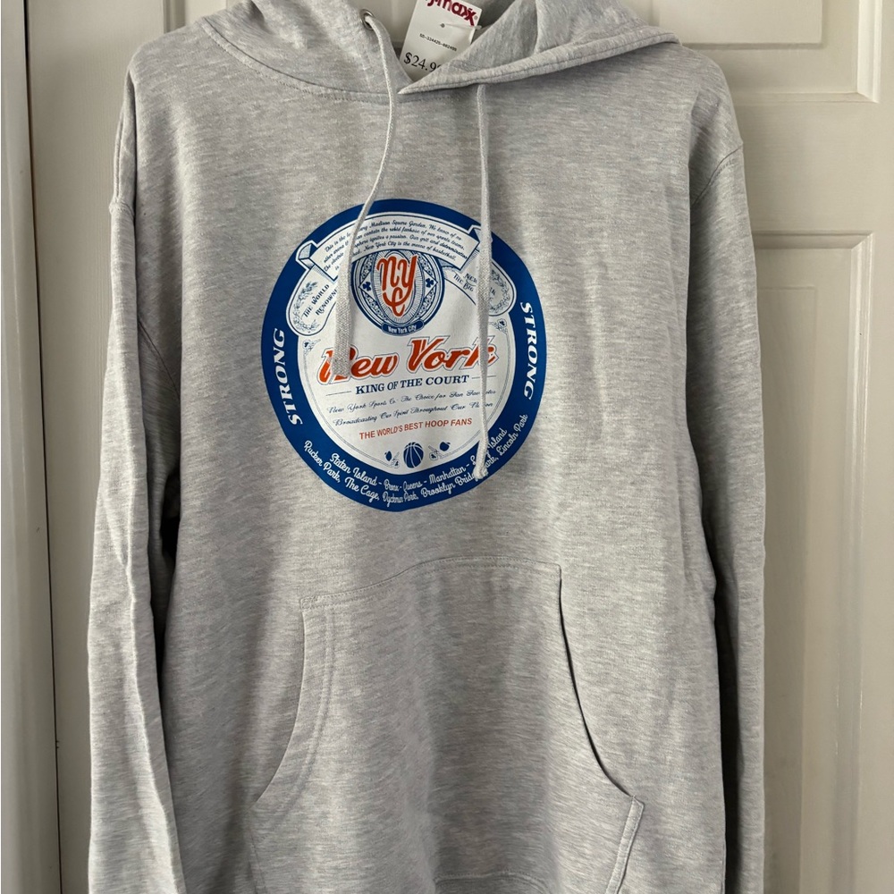 NWT Gray Hoodie with Blue Graphic - Picture 1 of 2